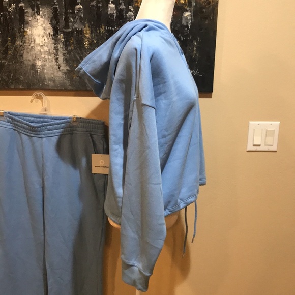 NWT 2 Piece Ease of Motion Cotton Blend Powder Blue Jogger Set-Size Large - Picture 5 of 16